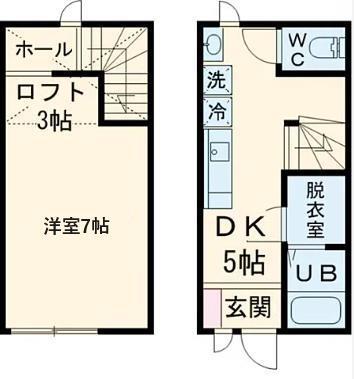 ヴォールデア田主丸 B棟(1DK/1階)の間取り写真