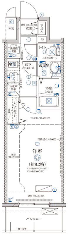 ディアレイシャス浅間町(1K/5階)の間取り写真