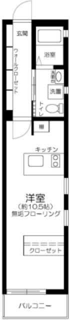TRIBECA(ワンルーム/2階)の間取り写真