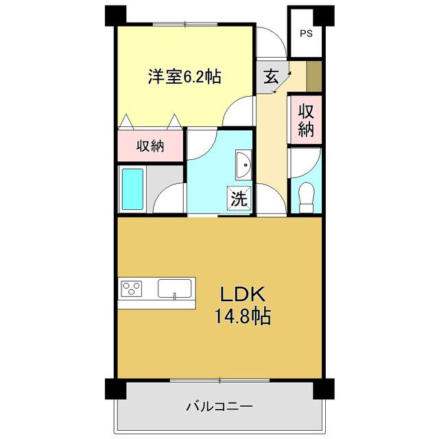 アルベールSEI(1LDK/3階)の間取り写真