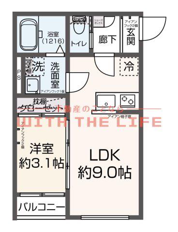 REVIVE聖マリア病院前(1LDK/1階)の間取り写真