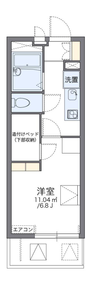 レオパレスリンカ(1K/2階)の間取り写真