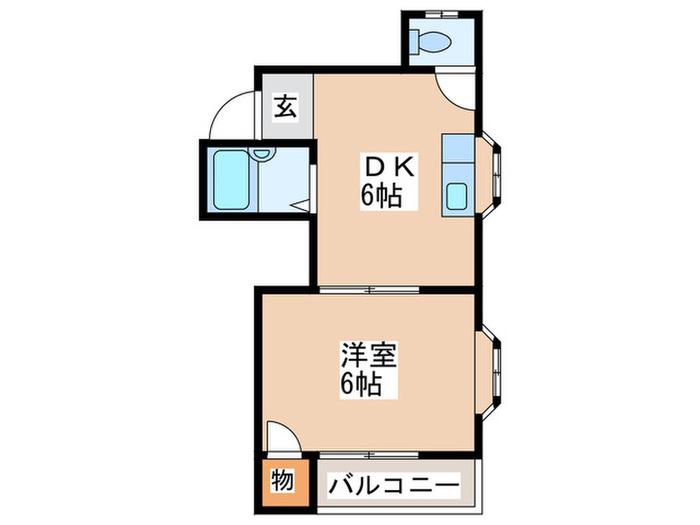 プチシャトー88(1DK/3階)の間取り写真