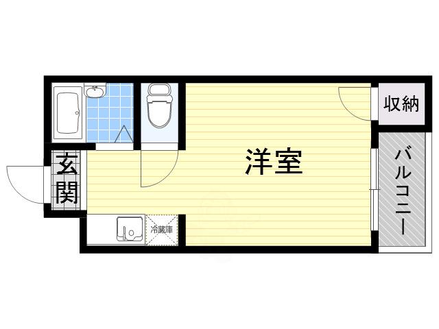 メイフェア岸里(ワンルーム/4階)の間取り写真