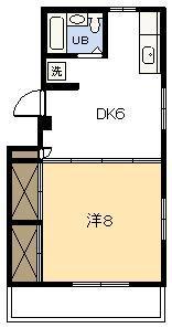 トレジャー2番館(1DK/3階)の間取り写真