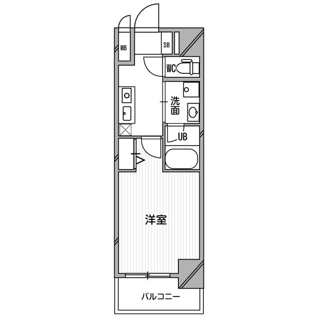 リレイション大国(1K/8階)の間取り写真