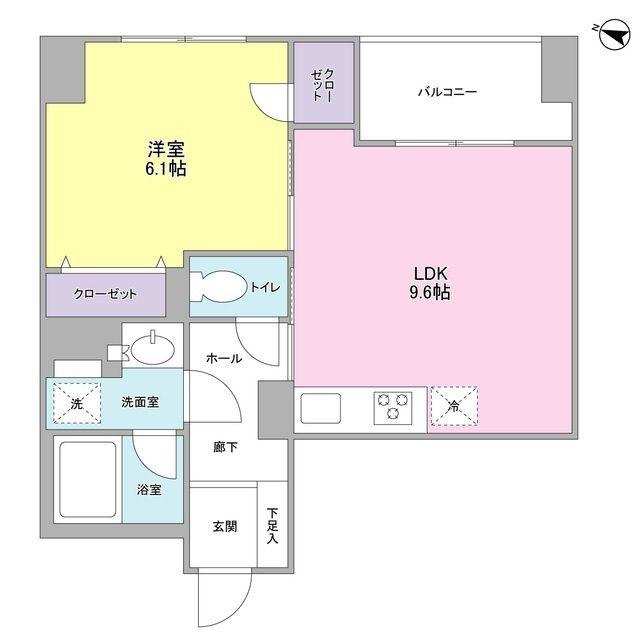 LA BELLE三越前(1LDK/5階)の間取り写真