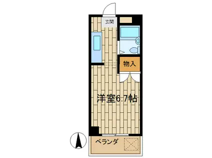 ホワイトハウス(1K/2階)の間取り写真