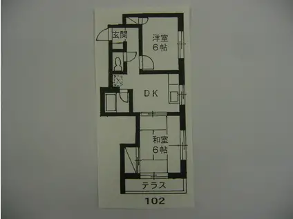 調パークハイツ(2DK/1階)の間取り写真