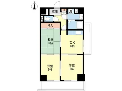 リージョン妙音(3DK/7階)の間取り写真