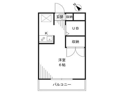 フォーエバーA・I(ワンルーム/2階)の間取り写真