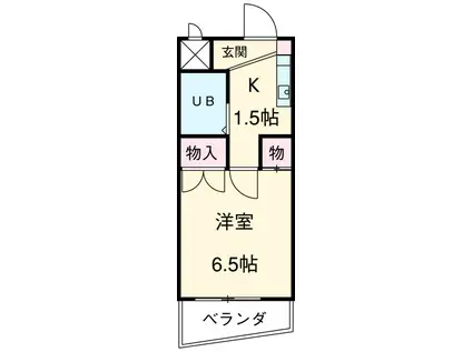 ハイネス西高蔵(1K/2階)の間取り写真