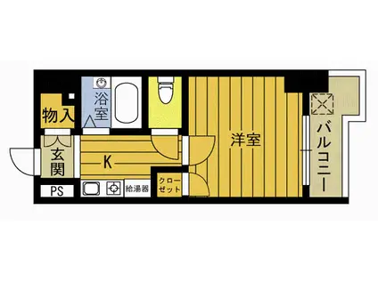 ベルエール大分大在(1K/5階)の間取り写真