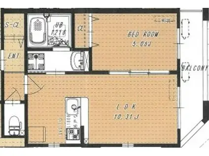 フォルテ西三国(1LDK/2階)の間取り写真
