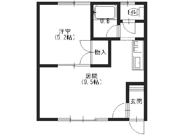 貴光ハイツ(1LDK/2階)の間取り写真