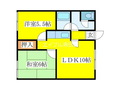 谷浦マンション(2LDK/2階)の間取り写真