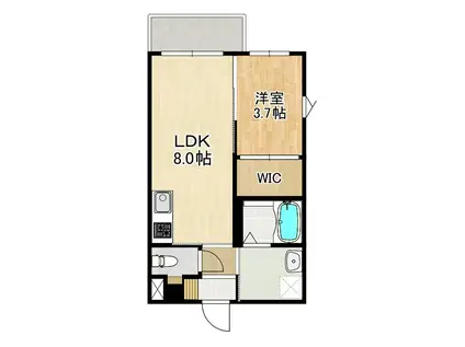 MODERN PALAZZO出雲(1LDK/3階)の間取り写真