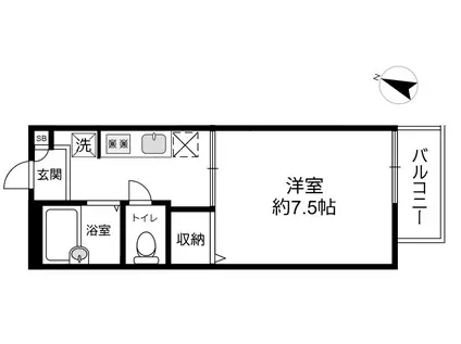 ハイツ友松(1K/1階)の間取り写真