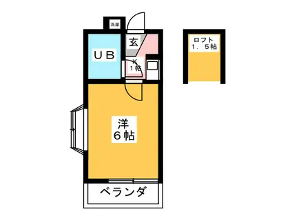 ミタカハイツ(1K/2階)の間取り写真