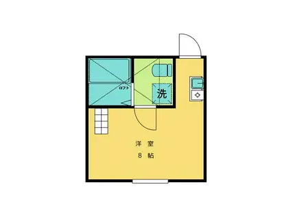 カーサジュノ(ワンルーム/2階)の間取り写真