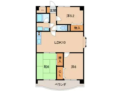 アヴァンセ21(3LDK/1階)の間取り写真