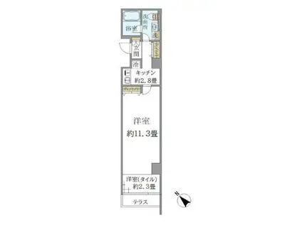 ミディアススカイコート赤坂(1K/1階)の間取り写真