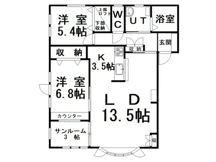 パークサイド昭和II(2LDK/2階)の間取り写真