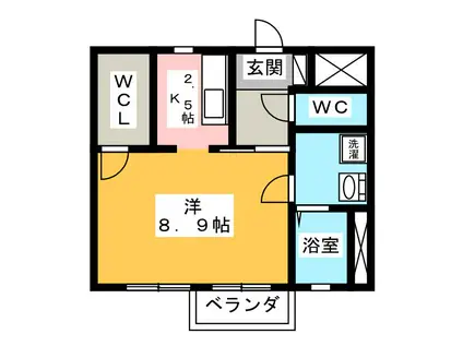 サニーウェル(1K/1階)の間取り写真