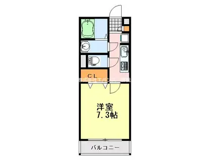アムールおゆみ台(1K/1階)の間取り写真
