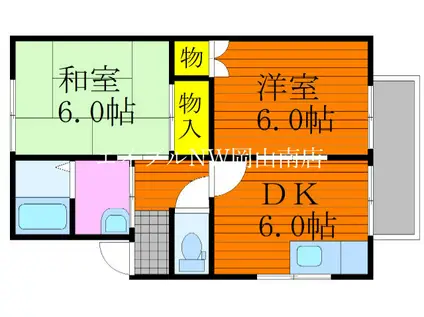 サンシティーE(2DK/2階)の間取り写真