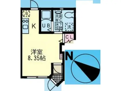 カシュカシュ(ワンルーム/1階)の間取り写真