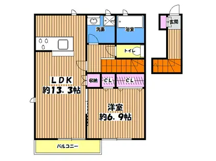ユアメゾン大塚(1LDK/2階)の間取り写真