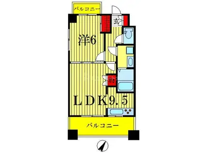 カスタリア押上(1LDK/2階)の間取り写真