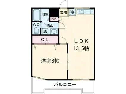 ＪＲ常磐線 亀有駅 徒歩7分 4階建 築36年(1LDK/3階)の間取り写真