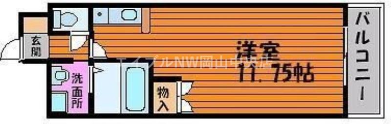 ロイヤルレピュート東島田(ワンルーム/3階)の間取り写真