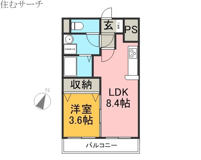 グレイス(1LDK/2階)の間取り写真