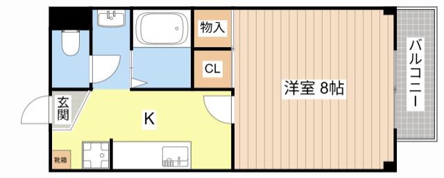 宮司サンシャインIII(1K/2階)の間取り写真