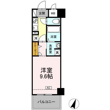 セレーノ福山駅前(1K/3階)の間取り写真