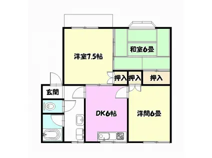 グランシャリオ(3DK/2階)の間取り写真