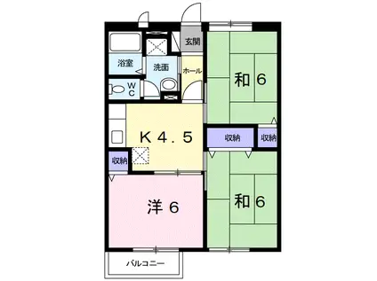 タウニィ21 II(3K/2階)の間取り写真