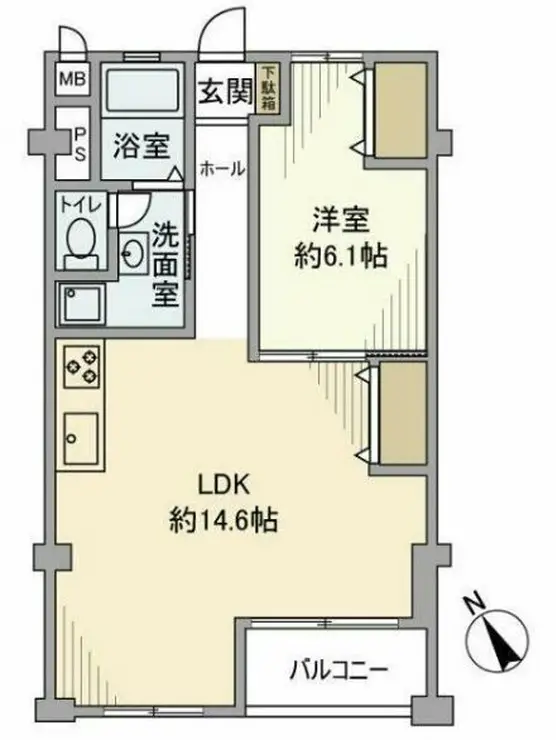 山手第3コーポラス 5階階 間取り