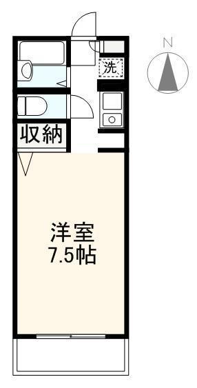 プレシャスタイムレインボー林(1K/3階)の間取り写真