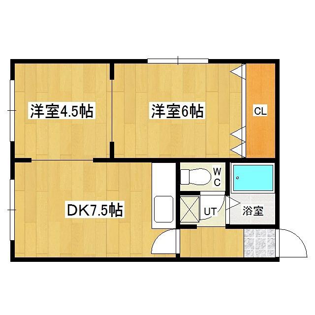 Lハイツ(2DK/1階)の間取り写真