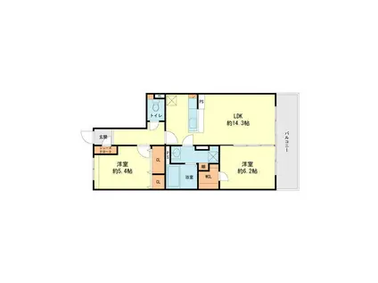 アリビオ春日野(2LDK/5階)の間取り写真