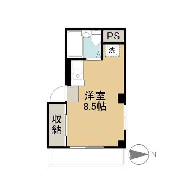 FLAT7(ワンルーム/3階)の間取り写真