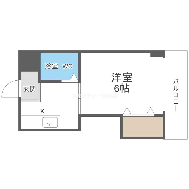 ドリームコート住吉大社(1K/6階)の間取り写真