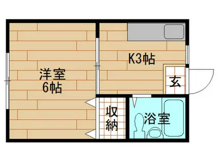 戸田ハイツ(1K/1階)の間取り写真