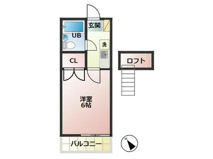 ヴィラ フォレスト(1K/1階)の間取り写真