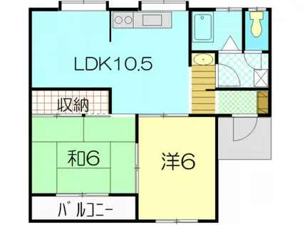 光ハイツ(2LDK/2階)の間取り写真