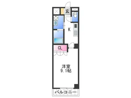 リッチ&フォース(1K/4階)の間取り写真